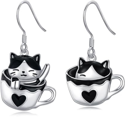 Boucles d'oreilles en forme de cœur en argent 925 avec pierre de lune - Boucles d'oreilles bohèmes pour femme, Argent sterling, Pas de gemme