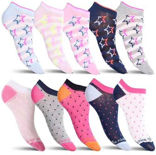 10 Paia Jadea Calzini Bambina in Filo di Scozia - Fantasmini Bambini Happy Socks - 80% Cotone - Taglie Infanzia numero 19 a 37 - Età 2-10 Anni - Mini calze Bambi (IT, Numero, 30, 33, Multicolor)