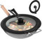 Navaris Tapa Sarten Universal - Tapa Sarten 28 cm / 26 cm / 30 cm - Tapa Cristal Templado Antisalpicaduras Gira Tortillas - Tapas Sartenes Cocina con Asas - Tapadera Sarten y Olla