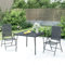KRHINO Balkonmöbel Set Stahl, 3-TLG. Garten-Essgruppe Anthrazit Stahl Modern Terrasse Balkon Möbel Sitzgruppe Garnitur für Garten, Balkon