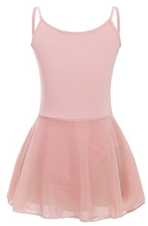 Oyolan Kids Girls Ballet Dance Dress Sleeveless Camisole Skirted Leotard Ballerina Training Wear Pink 15-16 Years