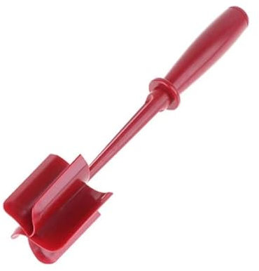 Meat Chopper, Ground Beef Masher with 5-Blade Head, Versatile High-Temp Heat-Resistant Hamburger Mince Masher, Non-Stick Mince Meat Masher for Hamburger Meat, Beef, Nylon Utensil Cookware (Red)