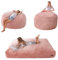MAXYOYO Sitzsack-Bett – umwandelbar von Sitzsack-Sessel zu Bett – Schaumstoff-Sofa mit zotteligem Bezug und Flauschiger Füllung für Erwachsene, Jugendliche, Gäste (Rosa, 150x200 cm)