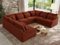 MKS MEBLE Sofa U-Form, Wohnlandschaft, Couch, Ecksofa, Couchgranitur, Polsterecke, Big Sofa XXL, Polstergarnitur - Verso U 8M - Orange Plüsch