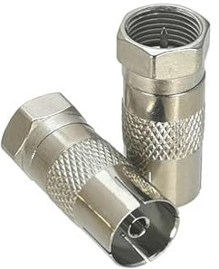 Supkancl 2 Stück F TV zu IEC PAL DVB-T Stecker & Buchse HF-Koaxialadapter Stecker Testkonverter 50 Ohm(Type 1)