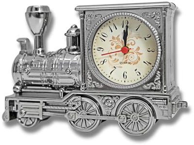 3 PAGEN® Retro-Wecker Analog Lokomotive, Vintage Wecker Zug-Stil mit präzisem Quarz-Uhrwerk, Sammlerstück Nachttischuhr & Schreibtischuhr kompakt & batteriebetrieben, 18 x 12 x 6 cm