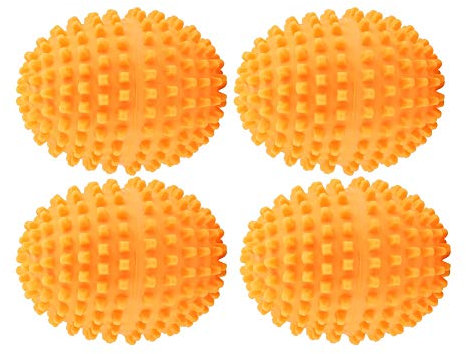 Uadme 4Er-Pack Ovale WäSchebäLle, Wiederverwendbares Trockner-Tumbler-BäLle-Set FüR Die Reinigung Von Kleidung Zu Hause (Orange)