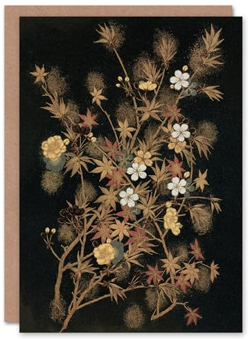 Artery8 G A Audsley Art Card Vintage Japanese Autumn Flowers