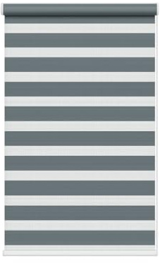 Slate Grey Day & Night Zebra Roller Blind (165cm drop) - 45cm | Slate Grey day & night zebra roller blind. 45cm width x 165cm drop. Alternating sheer and opaque fabric for light control.