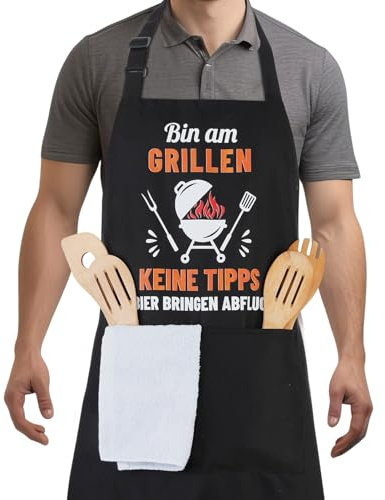 Livdouyu Lustige Kochschürze für Männer,Grillschürze Verstellbare Schürze | Lustiges Motiv für Hobbyköche und Grillfreunde Geeignet als Geschenk für Ehemann und Chefkoch Perfekt passend für Vatertag