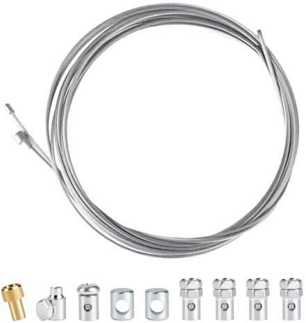 2 unidades de cable Bowden universal de 2 metros con 9 pezones, cable del acelerador y cable de embrague, kit de reparación de emergencia para motocicletas, ciclomotores, bicicletas, scooters