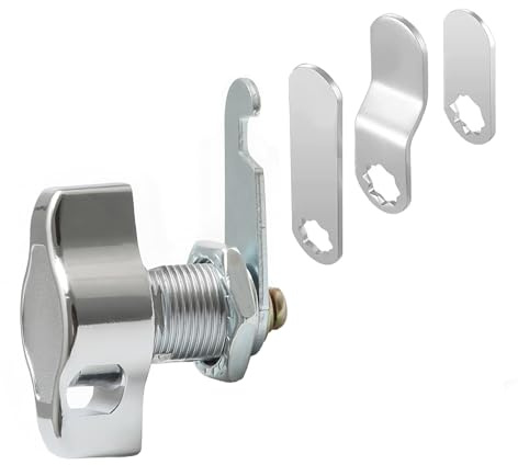Drehriegelschloss, Schlüsselloses Nockenschloss, Schrankschlösser | Universal Spindschloss mit 4 Verschiedene Schlossplatten | Für Metallschränke, Holzschränke (16mm)
