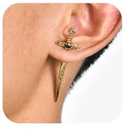 Ohrringe Herren Ohrstecker Schwert Edelstahl Gothic Punk Langes Ohrstecker Kreuz Dolch Schraube Helix Tragus Ohr Piercings für Männer Junge Dolch Edelstahl Keltischer Punk Hip Hop Schmuck (Gold)