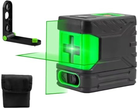Télémètre Laser, Niveau Laser, Lumière De Haute Intensité, Lignes Fines, Dessin Automatique, Mini Portable 2 Vertes, Projecteur(Set 2)