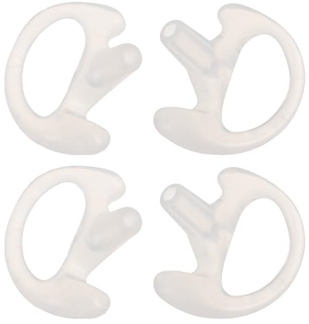 GATHINESS 2 Pairs Silicone Soft Earmold Replacement for Two-way Radio Earpiece, Small Acoustic Coil Tube Earbud Insert with Exceptional Comfort and Simple Cleaning, for Long Shifts