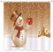 A.Monamour Weihnachten Feiertag Thema Winter Weiß Schnee Schneemann Vorhanden Kasten Postkarte Druck Haus Décor Dusche Vorhang 180X180 cm / 72X72 Inch