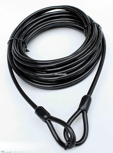 STAHLEX Sicherungsseil Schlaufenkabel Stahlseil Stahlkabel ummantelt 2 bis 10m lang (8 mm x 10 m)