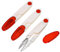 Lot de 3 paires de ciseaux à fils de qualité supérieure - Séparateur de couture, coupe-fil - Plastique - Blanc - Capuchon rouge
