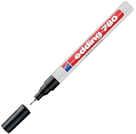 edding 780 Glanzlackmarker - schwarz - 1 Lackmarker - 0,8 mm - Lackstift für alles - wasserfest, stark deckend, sehr dünn