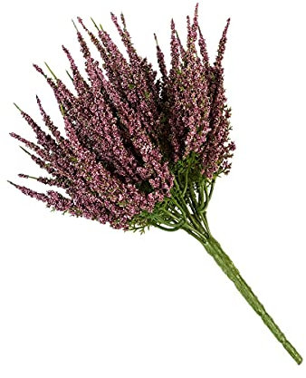 Kunstblume Erika, künstliches Heidekraut mit Steckstab | Dekoration Blume Herbst, Kunststoff, 29 x 25 x 20 cm