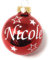 Weihnachtskugel mit Name aus Glas 6cm Wunschtext Rot Glänzend Personalisiert Christbaumkugel