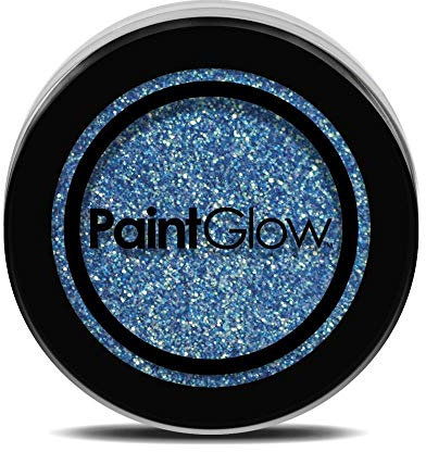 NEON UV GLITTER Shaker Eyeshadow Face Body Nail Fixing Gel Paint Glow (ICE BLUE)