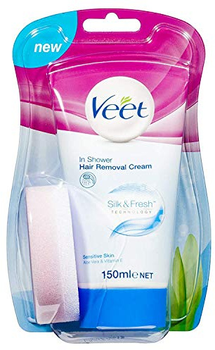 VEET Lot de 6 Crèmes Dépilatoire Sous la douche - Peaux Sensibles Tube de 150 ml