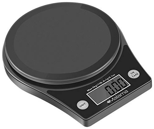 Malama Digital Kitchen Scale, Food Scale High Accuracy Multifunction Cooking Scale with 0.1oz/ 1g Increment, 11 lb/5 kg Capacity, Black (Batteries Included)