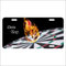 Dart Schild License Plate Typ USA mit Wunschtext und Dein Name, Aluminium Klingelschild Türschild Sprücheschild US KFZ Nummernschild Dartscheibe mit Pfeil in Flammen