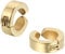 JewelryWe Schmuck 2x Creolen Edelstahl ohne Loch Fake Ohrstecker Ohrclips Klappcreolen Huggie 4mm, Gold