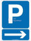 AUA SIGNALETIQUE - Panneau Parking Flèche Direction Droite - 300x420 mm, PVC 1.5mm