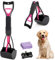 HyAiderTech Pelle Ramasse-Crottes Pliable pour Chien et Chat Pet Long Manche Pooper Scooper, Facile à Déjections Ramasse, Noir & Pourpre