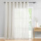 FMFUNCTEX Linen Sheer Sliding Door Curtains for Bedroom, Beige Curtains 84 Inches Long Window Curtain Drapes for Living Room, Natural Patio Glass Door Extra 100 Wide Curtain, Grommet Top 1 Panel