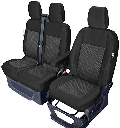 Accesorionline Sitzbezüge für Ford Transit VIII ab 2013, 100 % passgenau, Schwarz