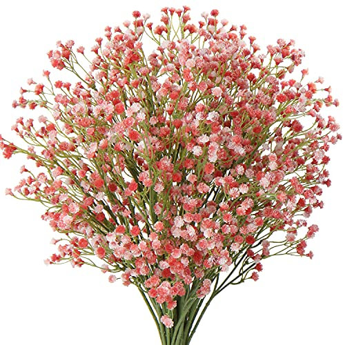 12 Stücke Künstliches Schleierkraut Kunstblumen Gypsophila Blumenstrauß Dekorative Künstliches Blumen für Zuhause Hochzeit Party Dekor Blumenstrauß