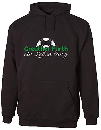 G-graphics Unisex Hoodie Greuther Fürth EIN Leben lang 156.0281 (M)