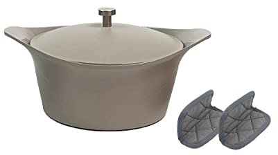 Cookut, L'incredibile casseruola grigia 4,5 l con manico in metallo argentato e presina grigia - 24 cm