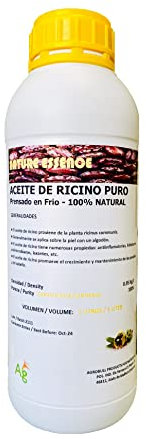 | ACEITE DE RICINO 100% PURO, NATURAL Y PRENSADO EN FRIO | FABRICANTE NACIONAL | Uso para cara, cabello, uñas, etc | FORMATO AHORRO | (1 litro)