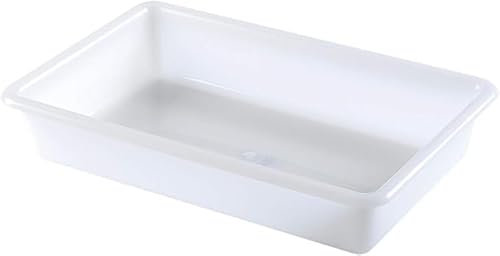 COM-FORT HOUSE Bandejas de Plástico o Barreño Plastico Rectangular Almacenaje, Blanco… (Tamaño 6, 3 unidades)