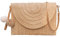 Dailyacc Sac à bandoulière en paille pour femme - Sac à main tissé pour l'été - Plage - Enveloppe - Pailles - Portefeuille, kaki