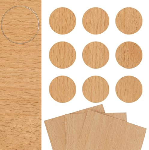 DecoMeister Selbstklebende Abdeckkappen für Möbel Möbelpflaster Aufkleber Klebepunkte Bohrloch Abdeckung Schraubenabdeckung Ø 20mm Durchmesser à 27 Stück Helle Buche