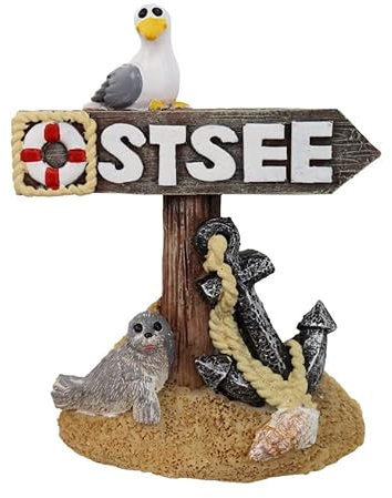 Ostsee Magnet Strand Anker Möwe Muschel Poly Souvenir Germany