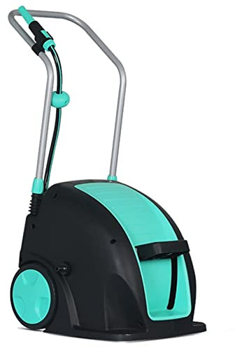 Schlauchwagen mit Rädern, Gartenarbeit, 30 m, tragbarer Schlauchwagen, Autowaschanlage, Gartenschlauchhalter, mit verstellbarer rotierender Düse, automatische Aufbewahrung (Color : Black and