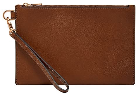 Fossil Womens Wristlet, Braun, Measurements 22.2 cm L X 0.6 cm W X 14.6 cm H EU