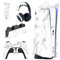 PlayVital Skin Stickers für ps5 Konsole Regular Edition,Aufkleber Vinyl-Skin Stickers Schutzfolie Folie für PS5 Konsole,Controller,Ladestation,Headset,Medienfernbedienung-Nahtloses Weiß
