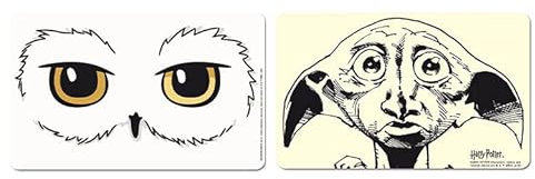 Logoshirt®️ Harry Potter I Hedwig I Dobby I Frühstücksbrettchen I Schneidebrett I 23x14cm I 2er Set I spülmaschinenfest & hitzebeständig I Lizenziertes Originaldesign