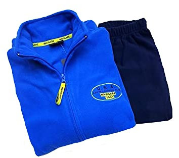 Navigare Pigiama Tuta Uomo Pile Invernale Chiusura Zip Egidio (as6, Numeric, Numeric_48, Regular, Regular, Bluette, 48)
