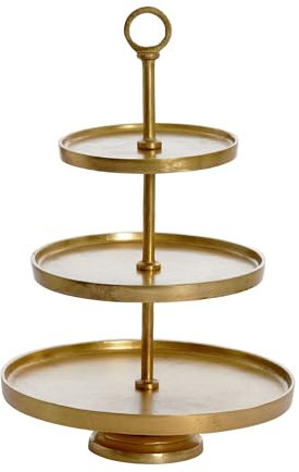 Light & Living Etagere Marozu - Gold - 3 Schichten - Rund - Metall - Servierständer - Servierplatte - Tortenständer/Cupcake Ständer - Servier-Tablett