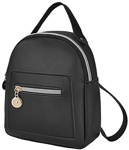 KENANLAN Mini-Rucksack Frauen, 20 * 18 * 3 PU-Leder-Rucksack Frauen, niedlicher lässiger Tagesrucksack mit Reißverschlusstaschen, Umhängetasche, umwandelbare Umhängetaschen