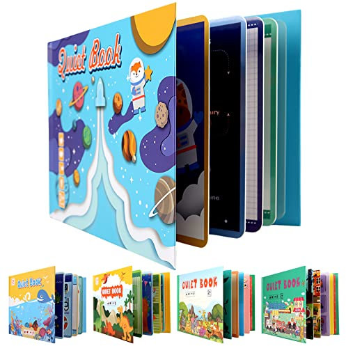Montessori Quiet Book, Interactive Busy Book Montessori Spielzeug, Ruhiges Buch Montessori for Toddlers, Puzzle Buch Educational Toy Book, Vorschule Rätselbuch Spielzeugbuch für Kinder ab 2 Jahr (D)